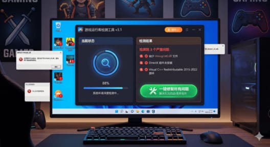 游戏运行库检测工具206.04.13，解决“游戏无法启动”、“DLL文件丢失”或“缺少组件”等问题-熊猫游戏网